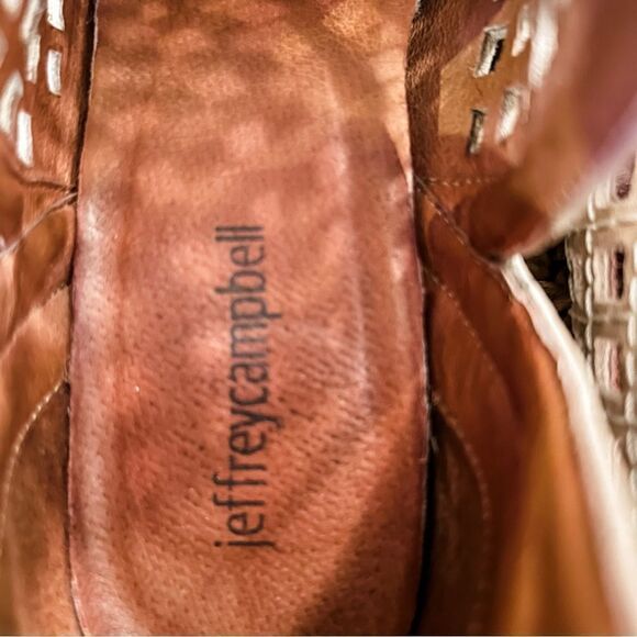 Jeffrey Campbell Taggart Open Weave Ankle Booties Beige Women’s Size 7 - Picture 12 of 12